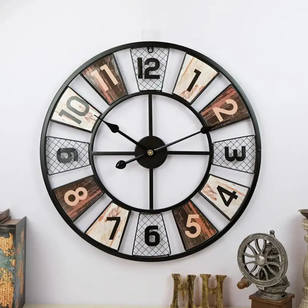 Horloge Murale Industrielle Colorée