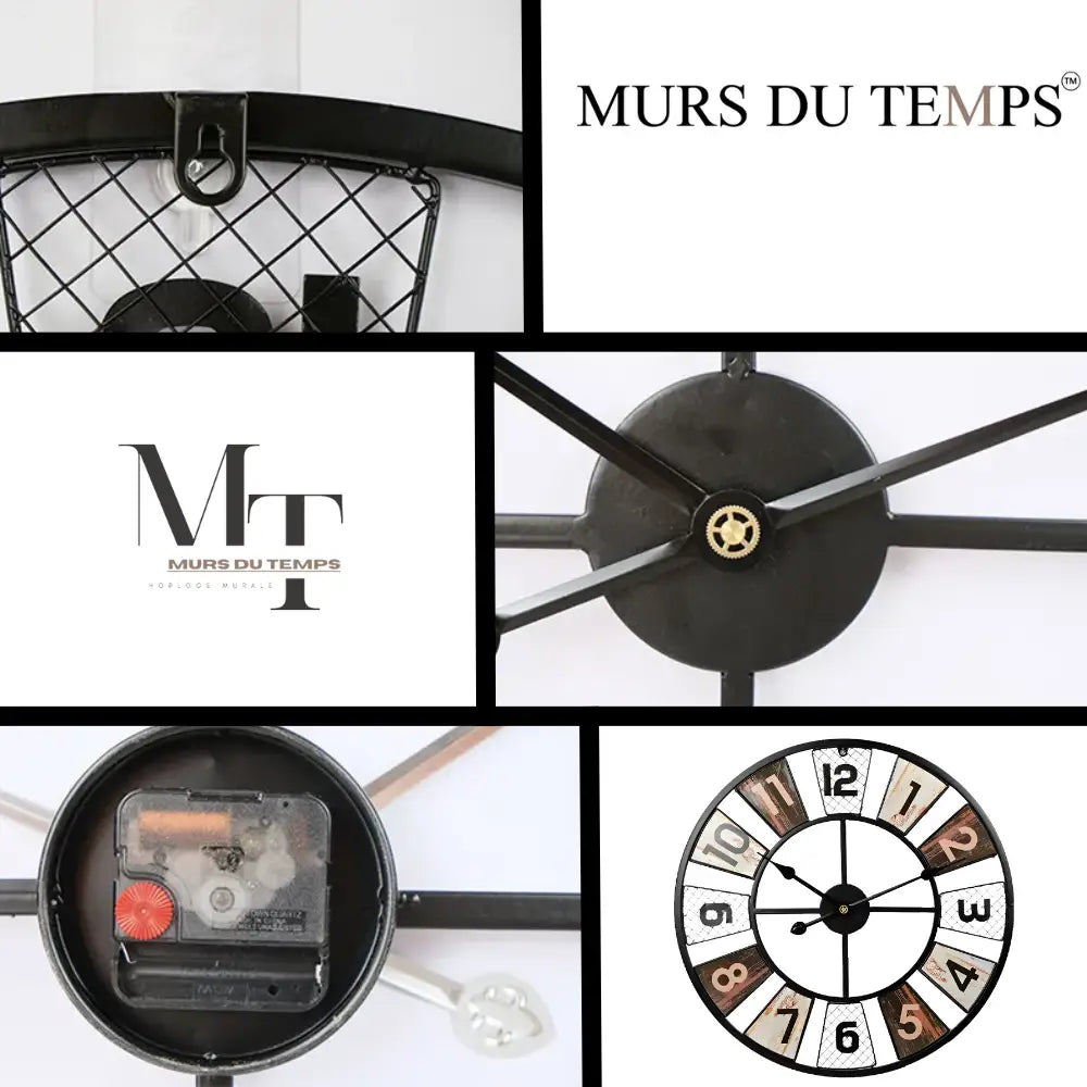 Horloge Murale Industrielle Colorée