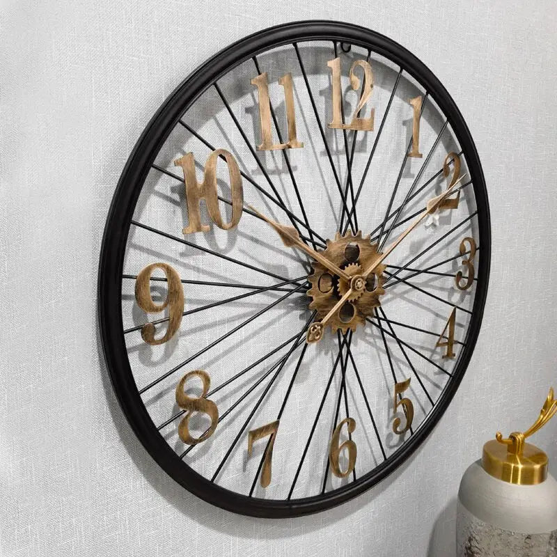 Horloge Murale Roue Vintage Engrenages