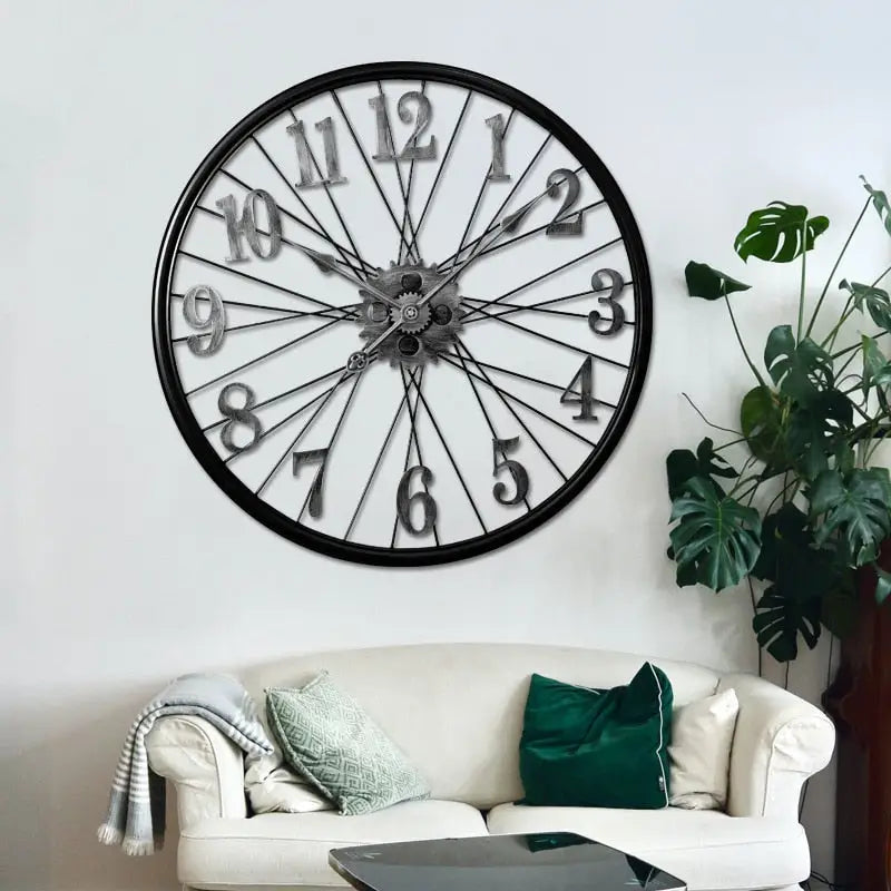 Horloge Murale Roue Vintage Engrenages