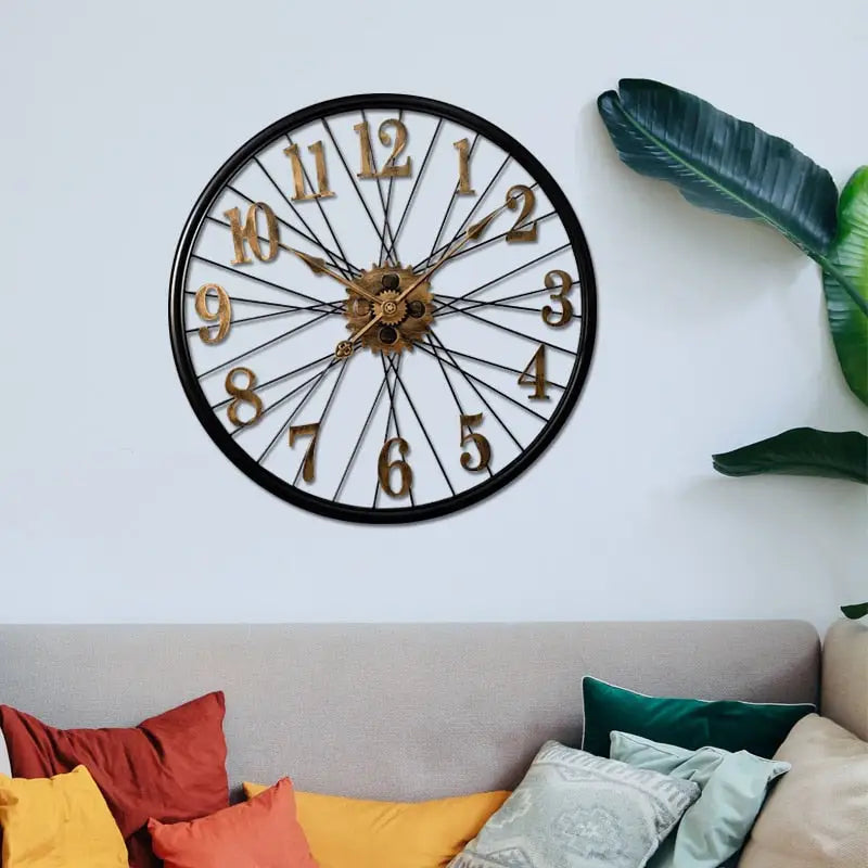 Horloge Murale Roue Vintage Engrenages