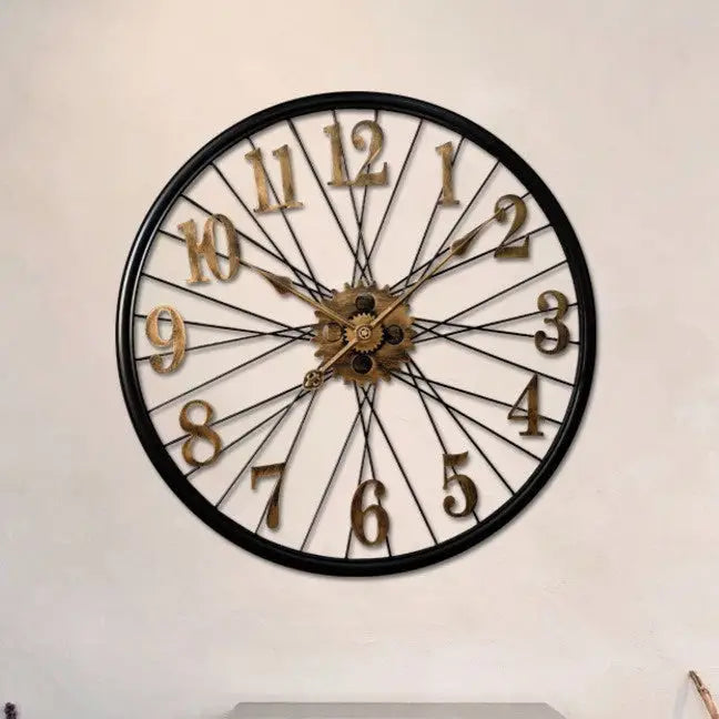 WHEELER - Horloge murale roue factory 60 cm