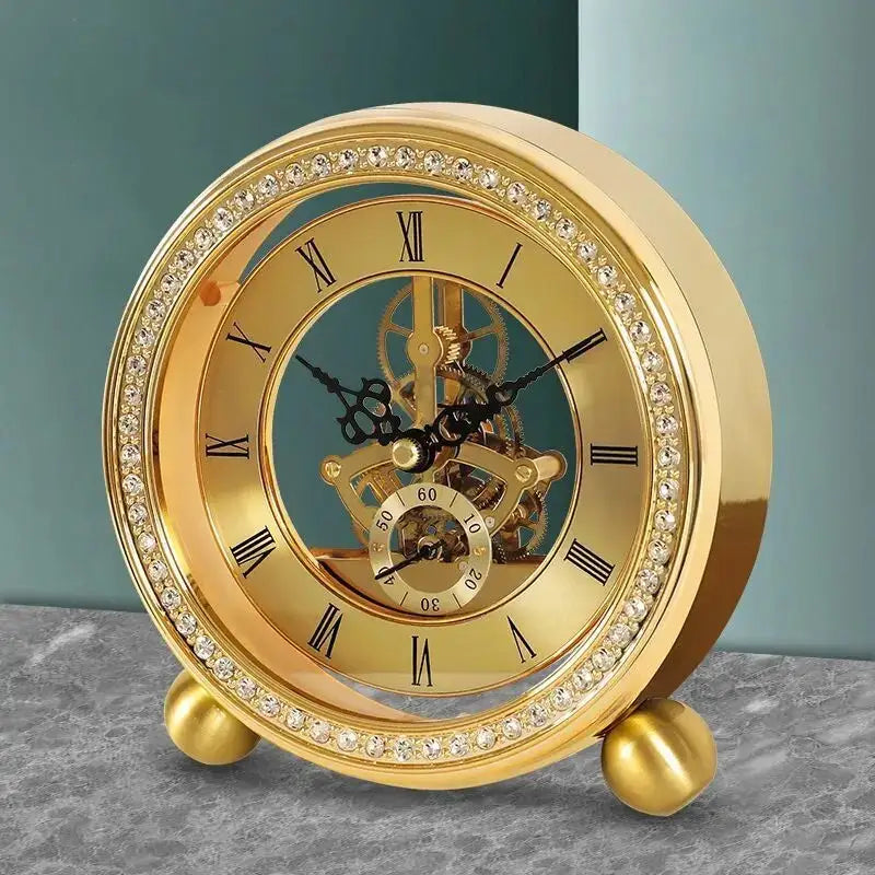 MIDAS - Horloge à poser dorée vintage