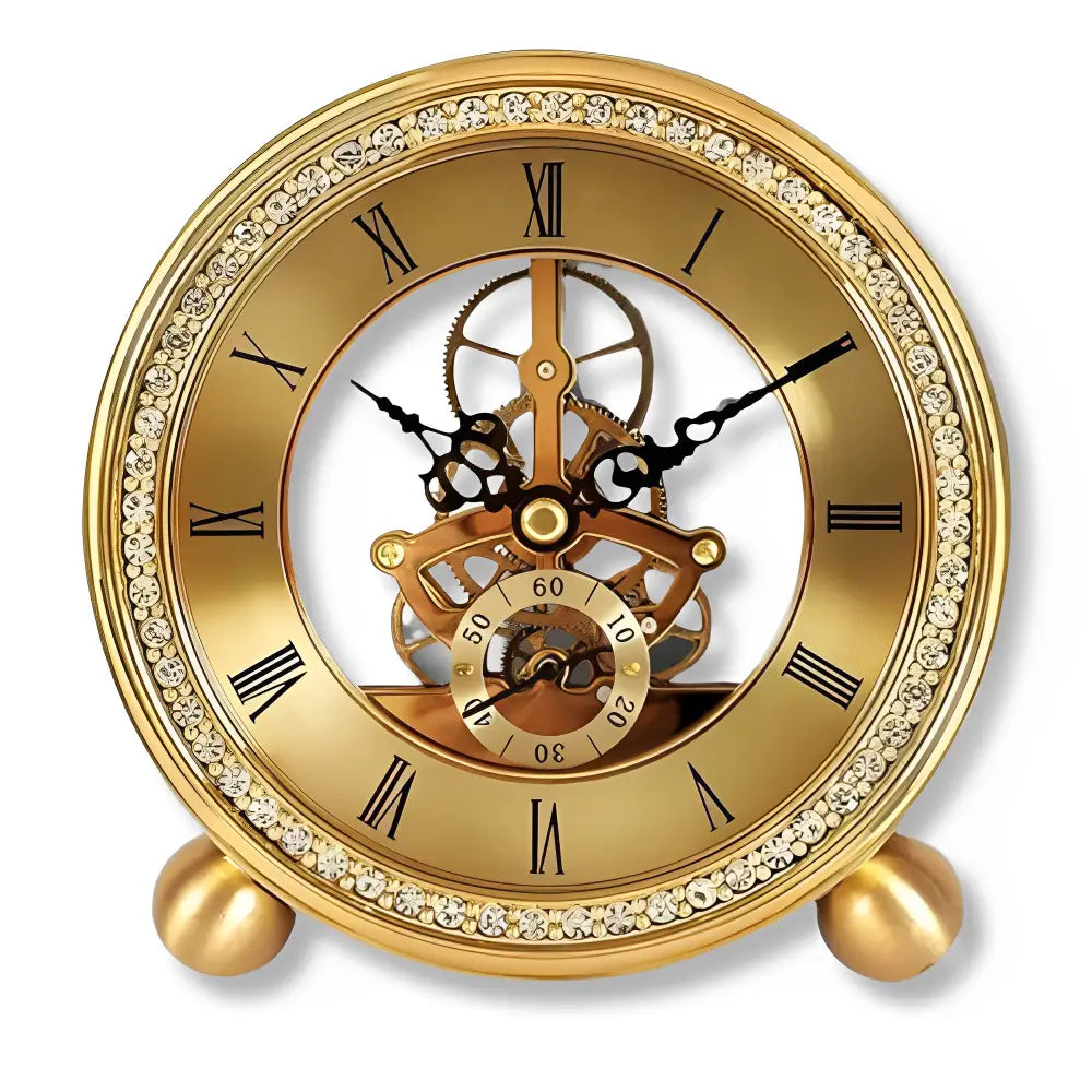 MIDAS - Horloge à poser dorée vintage