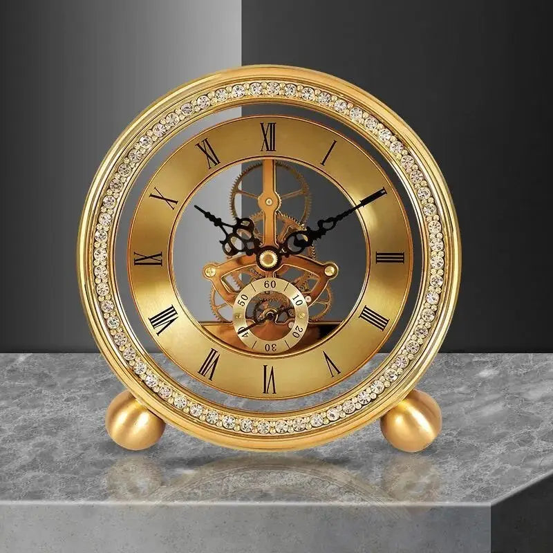 MIDAS - Horloge à poser dorée vintage