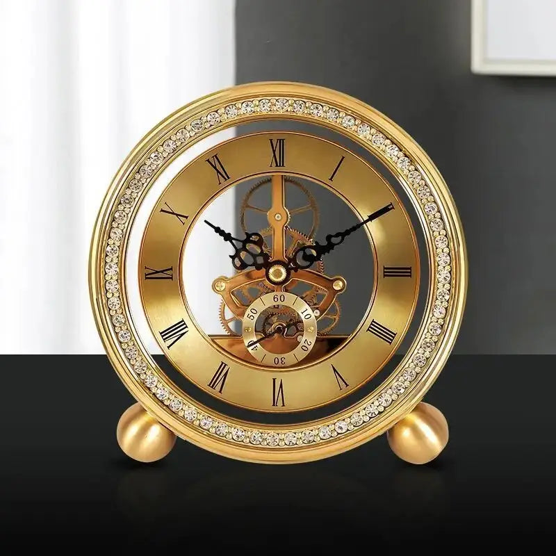 MIDAS - Horloge à poser dorée vintage
